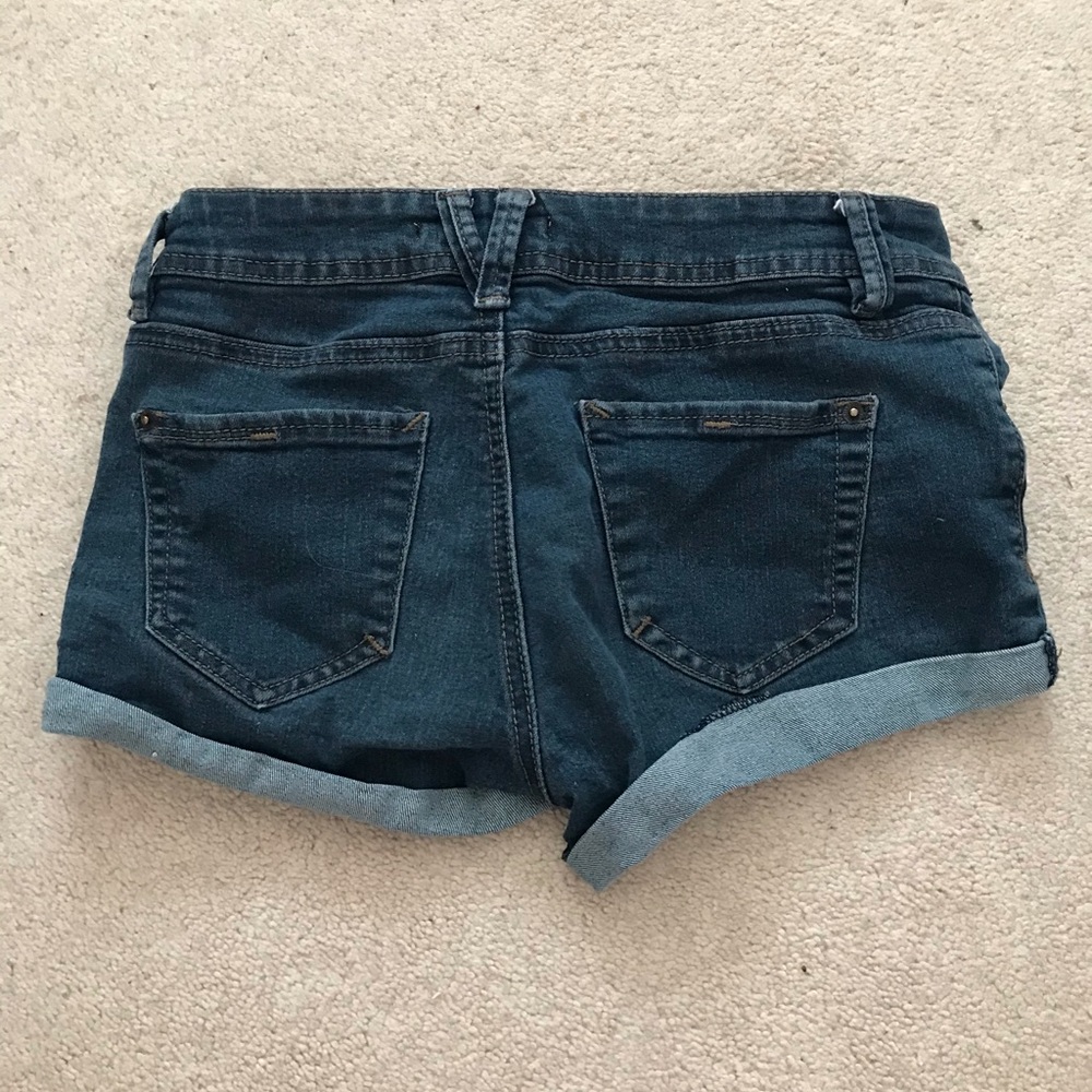 low rise denim shorts